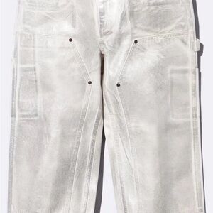 ‼️Men's Supreme MM6 Madison Margiela Foil Double Knee Painter Pants 34 SAMPLE‼️